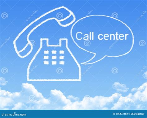Telephone Cloud Shape For Customer Service Support Call Center Stock