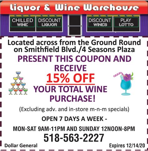Present This Coupon And Receive 15 Off On Your Total Wine Purchase