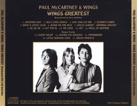 Paul Mccartney And Wings Wings Greatest Unreleased Dcc 24k Gold Disc