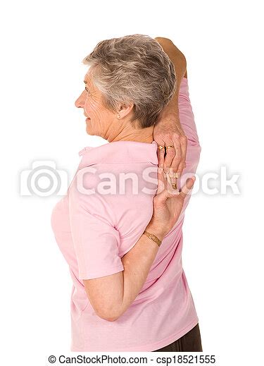 Mature Older Lady Stretching Mature Older Lady Performing Stretching Exercises Before Gym