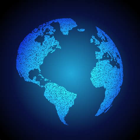 World Globe On A Blue Background Vector Illustration Images