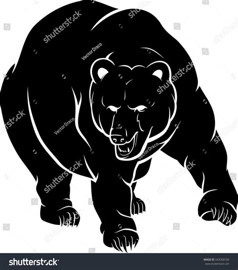 Isolated Silhouette Bear Hunting Stock Vector Royalty Free 543058183