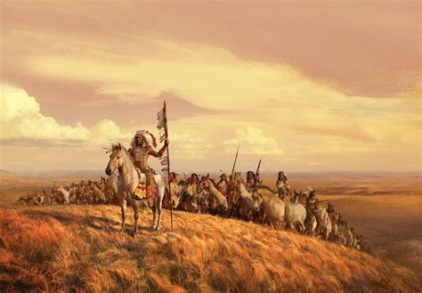 1440x2560 Resolution Native Americans Riding Horses Painting Artwork