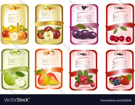 Set Labels With Fruit Royalty Free Vector Image
