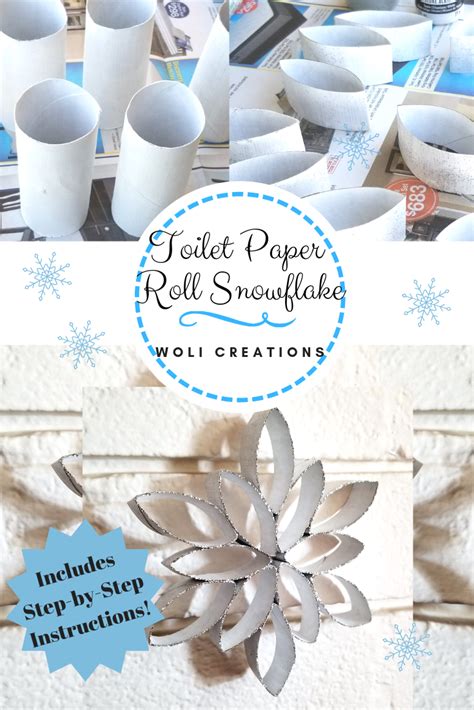 Toilet Paper Roll Snowflake Winter Crafts Woli Creations Paper