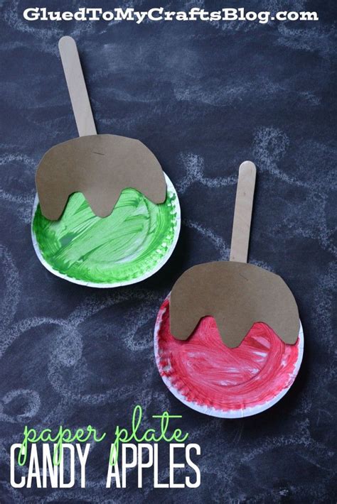 Paper Plate Candy Apples Kid Craft Idea For Fall Daycare Crafts