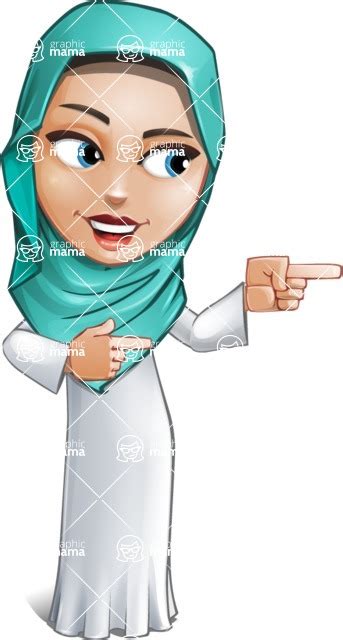 Cute Muslim Girl Cartoon Vector Character Aka Aida The Graceful Point