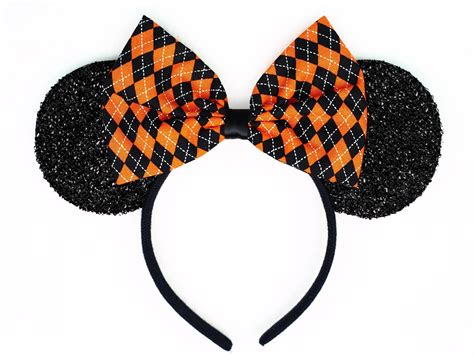 Halloween Minnie Mouse Ears Halloween Bow Halloween Orange Bow Etsy