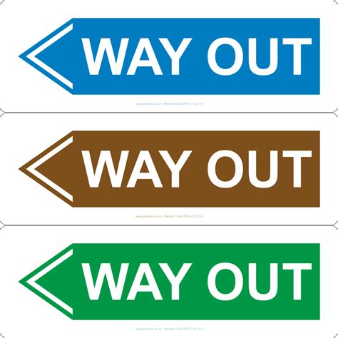 Way Out Left Arrow Sign Jps Online