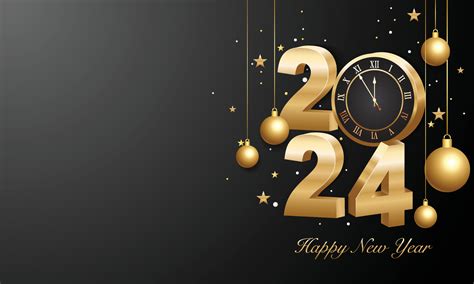 feliz Novo ano 2024 3d ouro números com dourado Natal decoração e