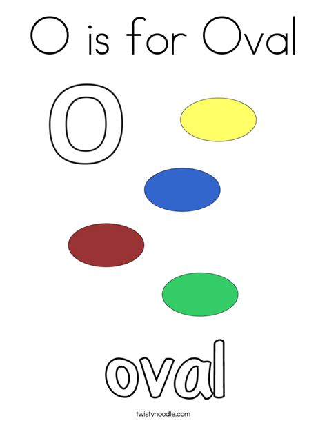 O Is For Oval Coloring Page Twisty Noodle