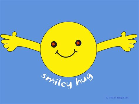 Smiley Hug On Blue Free Wallpaper Happy Hug Day Hug Images Hug