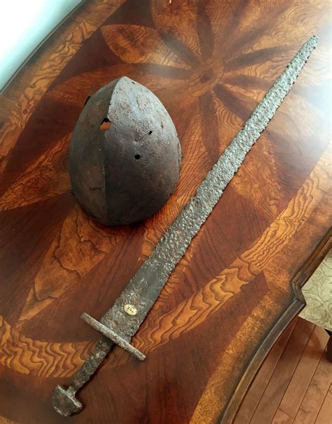 Scarce Authentic 11th Century Norman Viking Medieval Helmet Sword