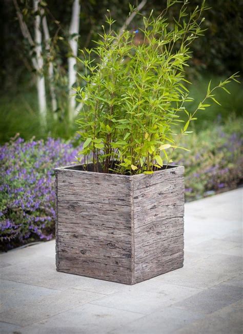 The Chunky Design And Wood Effect Of The Westonbirt Square Planter