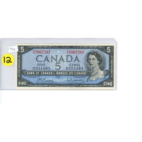 1954 Bank Of Canada 5 Schmalz Auctions