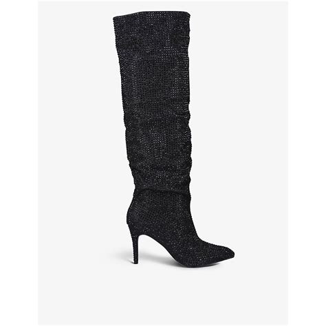 Carvela Stand Out Rhinestone Embellished Knee High Boots Editorialist