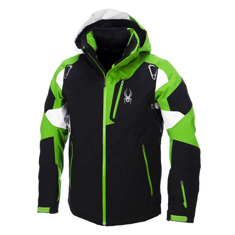 Spyder Leader Ski Jacket Men Black Blade Green White