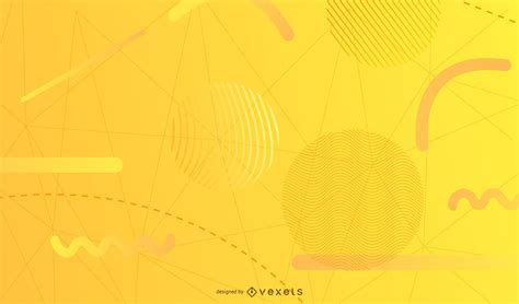 Yellow Geometric Shapes Background Vector Download