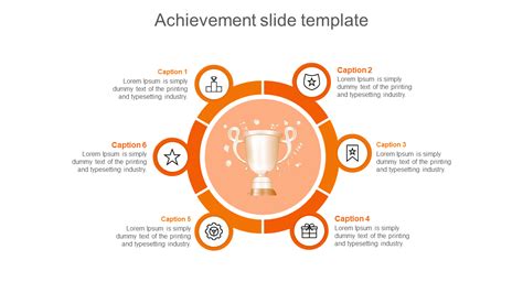 Buy Achievement Slide Template In Orange Color Slide