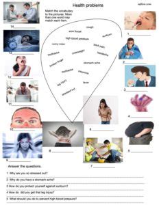 Do you or your child need more help with your english? 8 health problems, symptoms and illnesses vocabulary exercises
