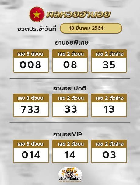 When you play permutation bet, you cover all possible permutations of the 4d number you picked. ตรวจหวยฮานอยวันนี้ ผลหวยฮานอย 18/03/64 - haihuayonline