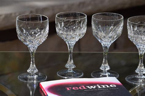 4 Vintage Crystal Cut Wine Glasses Mikasa Edinburgh 1980 4 Mis