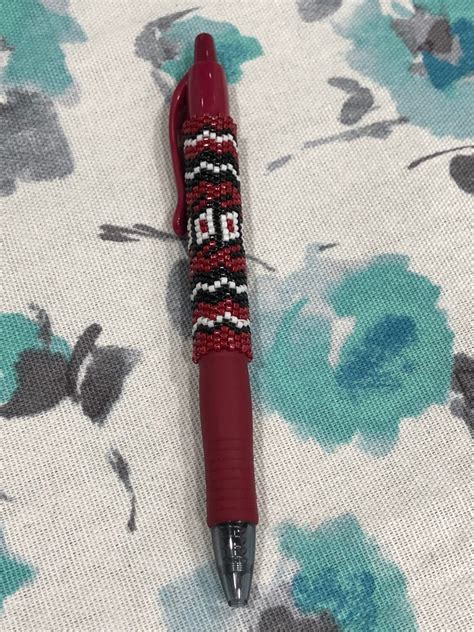 Native American Hand Beaded Pen Wrap G2 Gel Pen Fine Point Etsy