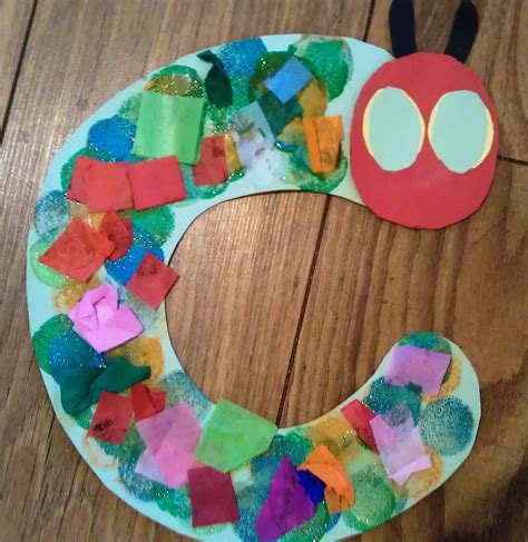 Cute Hungry Caterpillar Tissue Collage Letter C Crafts Abc Crafts