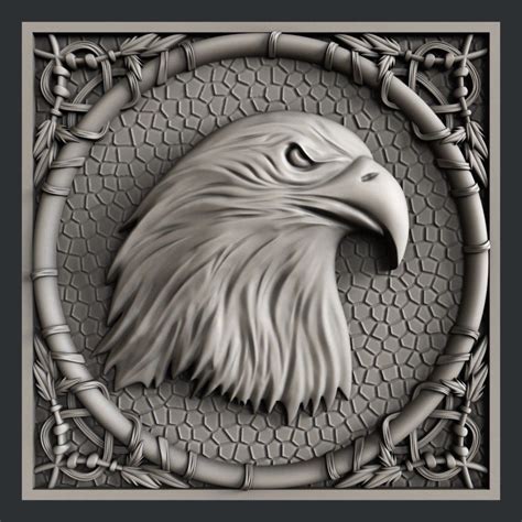 3d Stl Models For Cnc Artcam Aspire Eagle Wood Carving Art Cnc