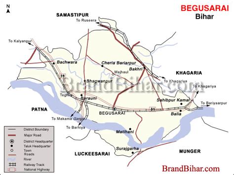 Begusarai Map Map Of Begusarai Bihar Begusarai District Map