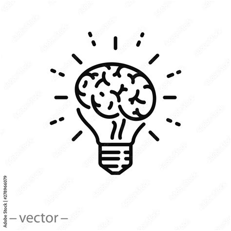 Lightbulb Idea Icon Knowledge Innovation Brain Inside Bulb Logo
