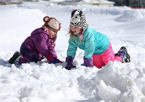 Photos Children Play In The Snow After The Latest Winter Storm In