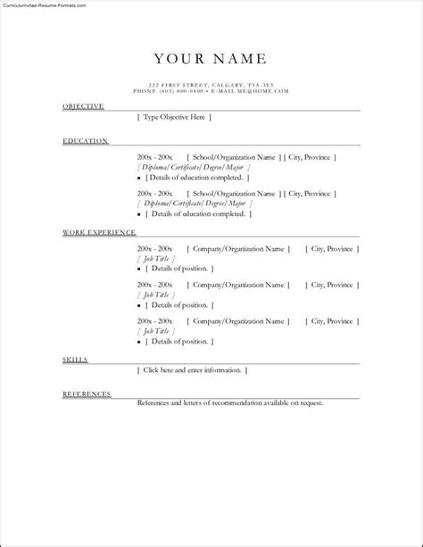 Basic Resume Template Microsoft Word Free Samples Examples And Format