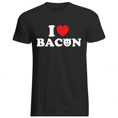 I Love Bacon T Shirt Various Sizes And Colours Etsy Uk