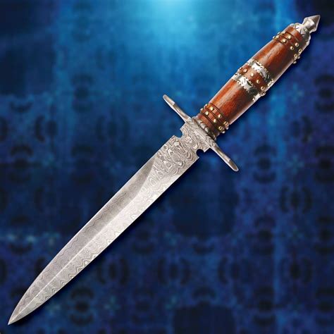 Damascus Camelot Dagger With Sheath