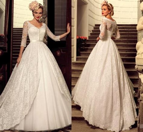 Open back lace wedding dresses with sleeves. Designer 2016 Plus Size Vintage Full Lace Wedding Dresses ...