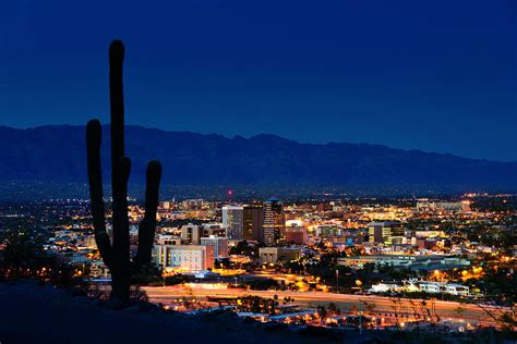 Tucson Arizona At Night Framed By By Dszc