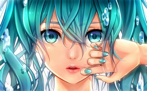 Anime Blue Hair Girl Drawing Anime Girl