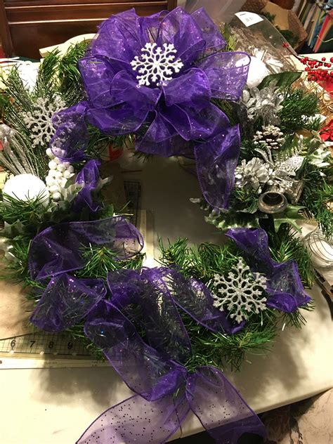 Royal Purple Christmas Wreaths Floral Wreath Holiday Decor
