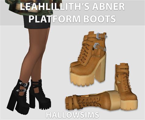 Lana Cc Finds Leahlilliths Abner Platform Boots Sims 4 Mods Clothes