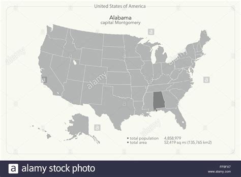 Alabama Usa Map Stock Vector Images Alamy