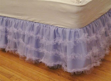 Full Size Layered Ruffle Tulle Bedskirt Lavender Tulle Bedskirt