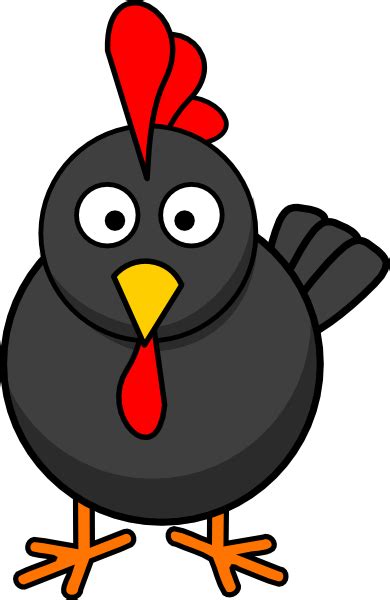Black Rooster Cartoon Clip Art At Vector Clip