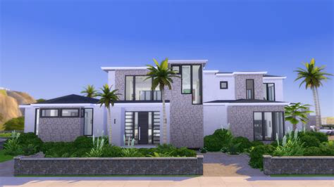 This Is A Computer Generated Image Of A Modern House With Palm Trees In