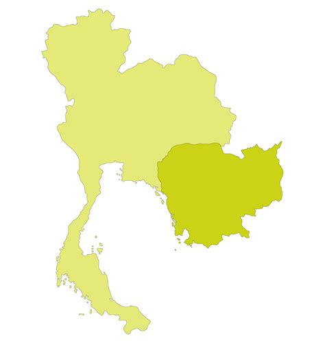 Map Of Thailand And Cambodia Map Of Border Countries Of Southeast Asia