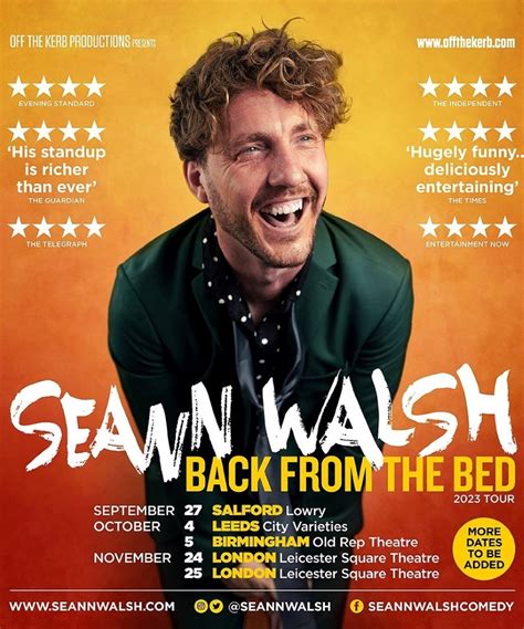 seann walsh back from the bed 2023 tour 26 october 2023 sheffield city hall event gig