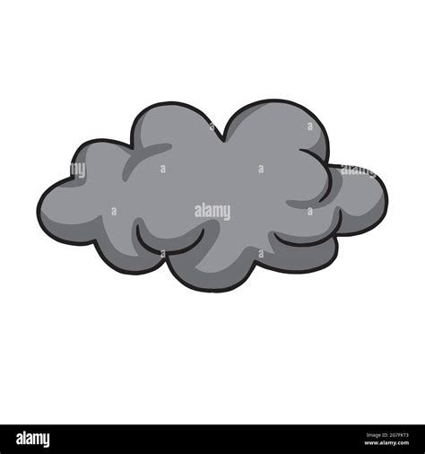 Cool Grey Dark Cloud Vector Illustration Drawing Stock Vector Image