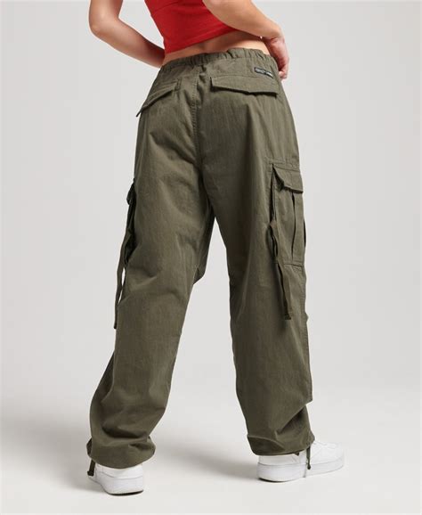 Mens Organic Cotton Parachute Grip Pants In Green Superdry Ie