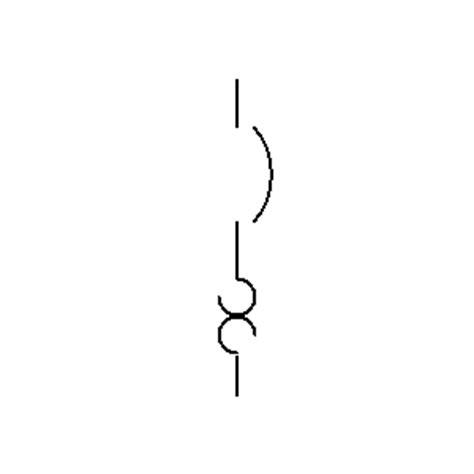 The symbol for a thermal fuse used in any electrical circuit diagram. circuit breakers symbols