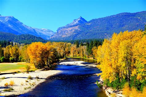 Sunny Autumn Day On A Montana River Photograph By John Cole